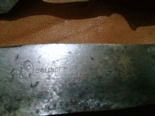 Antiguo Cuchillo Solingen Con Trinchante Con Baño De Plata (Usado)