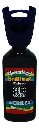 Tinta Dimensional Brilhante Relevo 3d 35ml Preto Acrilex