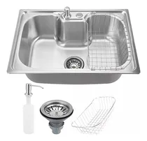 Comprar Cuba Cozinha Gourmet De Aço Inox 304 Escovado 50x40 Grande Quadrada Com Acessórios Completa Para Embutir E Sobrepor Em Pias Funda Simples Padrão Melhores Cubas