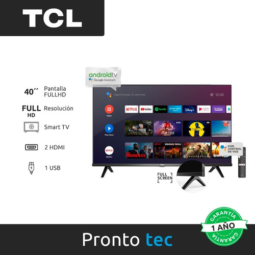 Imagen 2 de 10 de Smart Tv 40 Tcl L40s65a Led Full Hd Netflix Chromecast