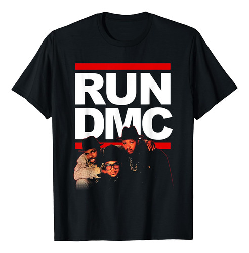 Run Dmc Polera Oficial Con Foto De Contorno Rojo