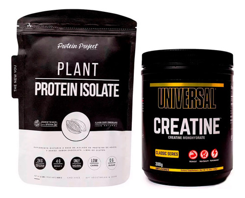 Kit Plant Protein P Project 908g + Creatina Universal N 300g