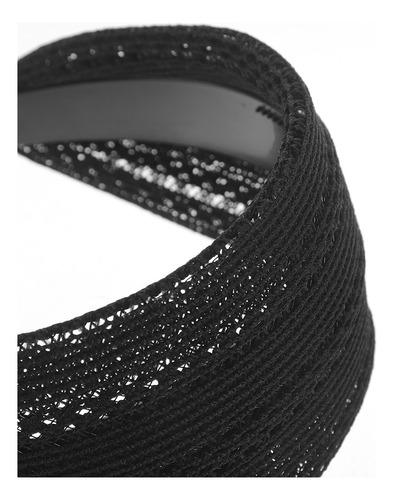 Diadema Ancha Negra Vintage, Grande, De Malla H, 2 Unidades