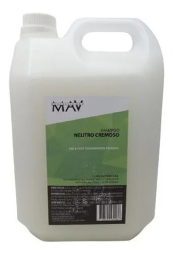 Shampoo Neutro Cremoso Mav Pre Y Post Tecnico X 5lt