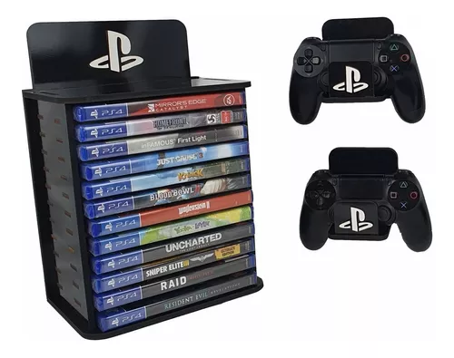 Suporte Organizador Games Ps4 Ps5 12 Jogos 2 Porta Controle