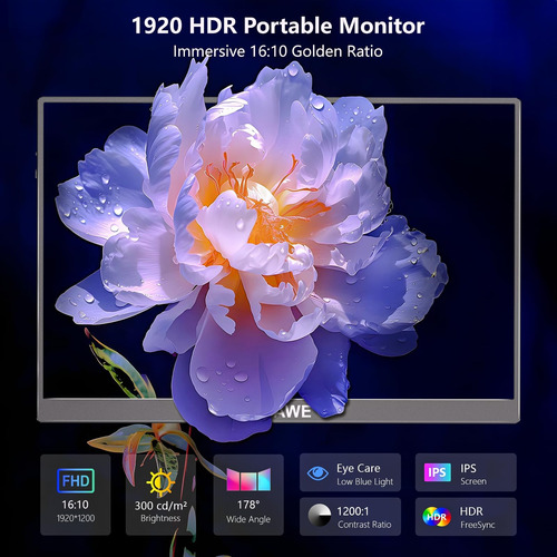 Monitor Portátil Wuawe 16 1920x1200p Usb-c Hdmi, Ips Hdr Fre