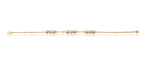 Pulsera, Brazalete Oro 18k Laminado #398 Bolitas Multicolor