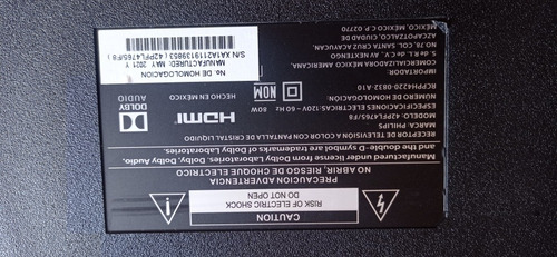 Tarjeta Main Board De Tv Philips 42pfl4765/f8 Con Sus Leds (Usado)