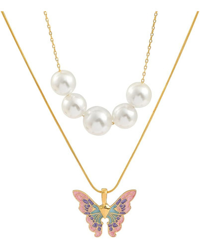 Collares De Mariposa De Perlas Para Mujer - Conjunto De Coll