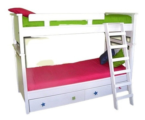 Imagen 2 de 7 de Cama Cucheta Desmontable Puente Laqueada Baranda Y Escalera