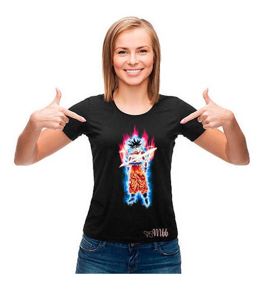 Polera Estampada Adulto Dama Super Goku Polera Estampada Adulto Dama Super Goku