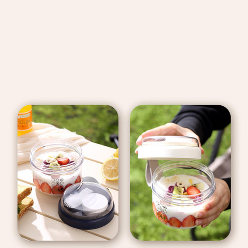 Taza De Ensalada Con Tapa Y Cuchara, Taza De Yogur,