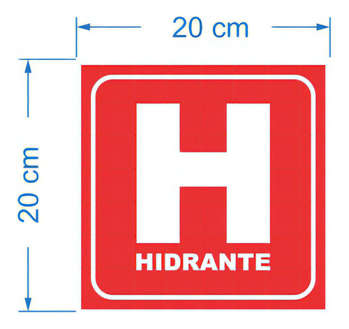 Kit Adesivo Hidrante Água Sinalização Incêndio 20cmx20cm