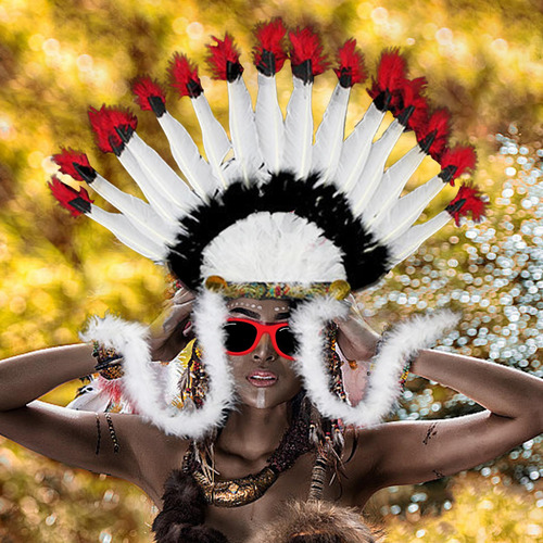 Tocado De Plumas Sombrero Indio Para Disfraz De Carnaval