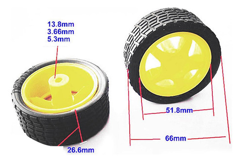 Rueda De Goma De 2 Piezas Para Modelo De Coche Robot