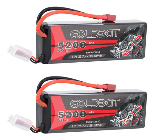 Goldbat Lipo Battery 5200mah 2s 50c 7.4v Rc Battery Case Dur