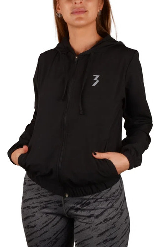 Campera Con Capucha 361 Training Women Negro Mujer