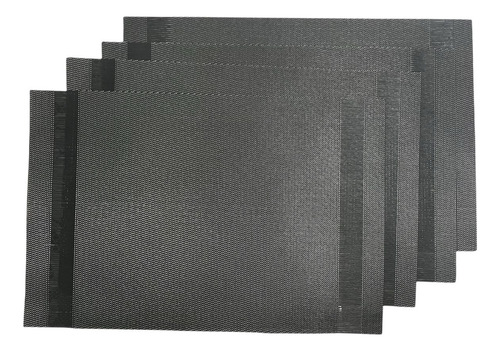 10 Pzs De Manteles Individuales Rectangulares Lavables Negro Rayas