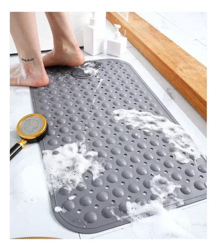 Tapete De Baño Antiderrapente Para Regadera Con Ventosas Gris