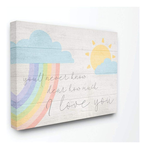 Stupell Industries ¿cuánto Te Amo Rainbow Clouds And Sun On 