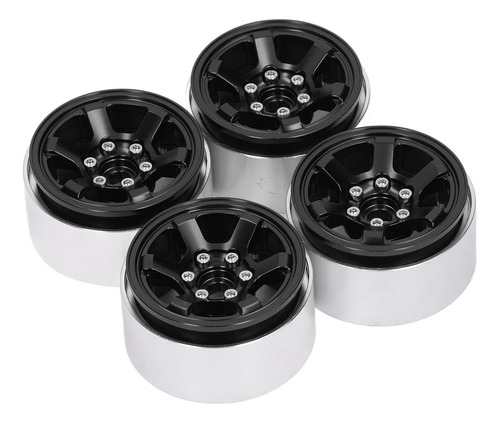 Buje De Rueda Rc Negro Negro Para Axial Scx10 4 Piezas De 1.