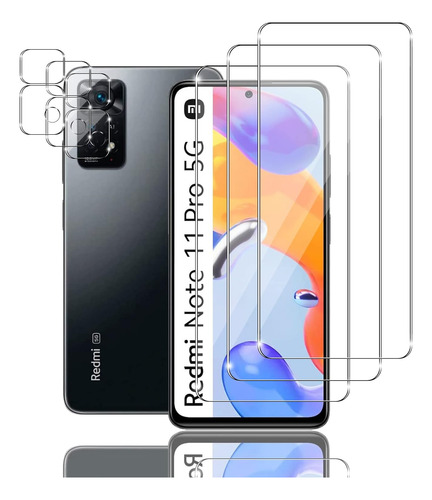 Mica Cristal Templado Y Lente Cámara Para Redmi Note 11 Pro