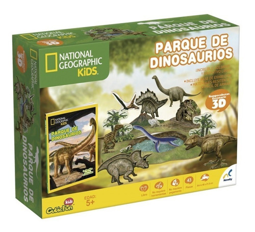 Libro Con Rompecabezas 3d Parque De Dinosaurios Novelty