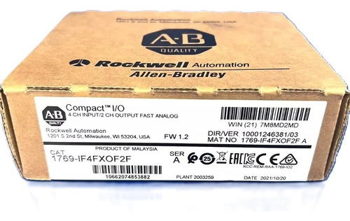 Allen Bradley 1769-if4fxof2f Input/output Fast Analog Module