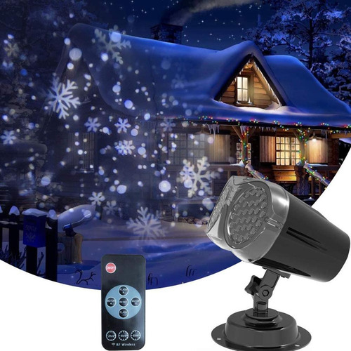 Navidad Led Proyector De Nieve Luz Giratoria Impermeable