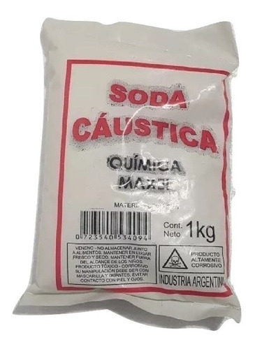 Soda Caustica X 1 Kilo Maxel Materia Activa %25