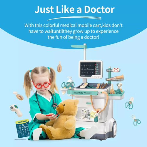 Conjunto De Brinquedos Para Carrinho Médico Infantil