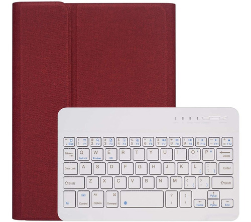 Funda Teclado Para iPad Pro Generacion Magnetico Ultra Rojo