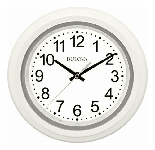 Bulova Reloj De Pared Con Esfera Iluminada, 10  Color Blanco