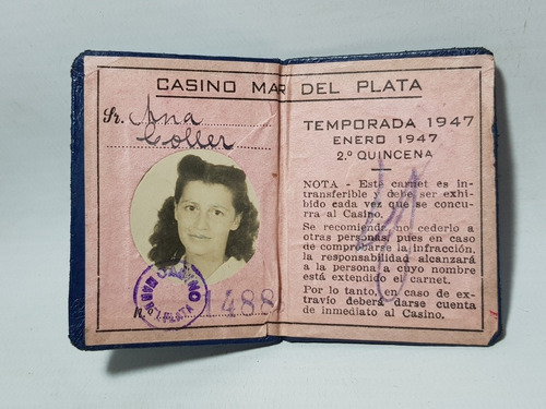 Imagen 8 de 8 de Antiguos Carnets Mar Del Plata Casino + Cupón Club Mag 58221