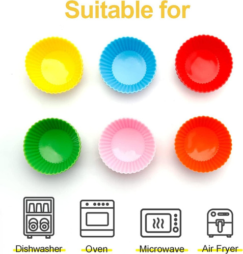 Meibeidor - Moldes De Silicona Para Cupcakes, Paquete De 24