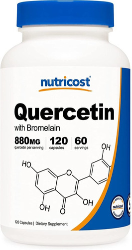 Nutricost Quercetina Con Bromelina 880 Mg 120 Cápsulas Sabor Sin sabor