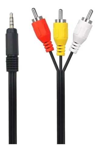 Imagen 1 de 5 de Cable Adaptador 3 Rca Macho A Mini Plug 3.5 Mm De 1,5 Metros
