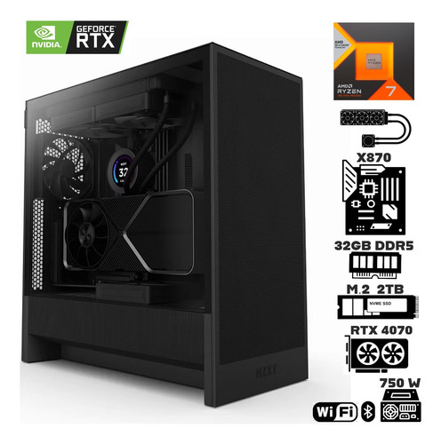 Computadora Ryzen 7 7800x3d Ram 32gb M.2 2 Tb Rtx 4070 Wi-fi