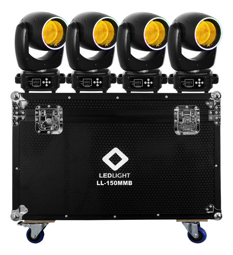 Case Com 4 Moving Beam Led 150w Borda Led Prisma Rainbow Dj