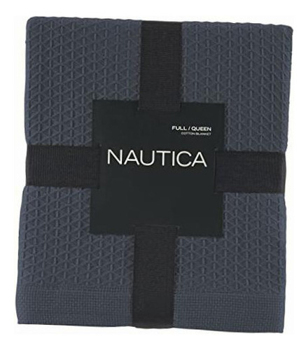 Nautica Baird Navy Cotton Blanket, Full/queen Color Azul Marino