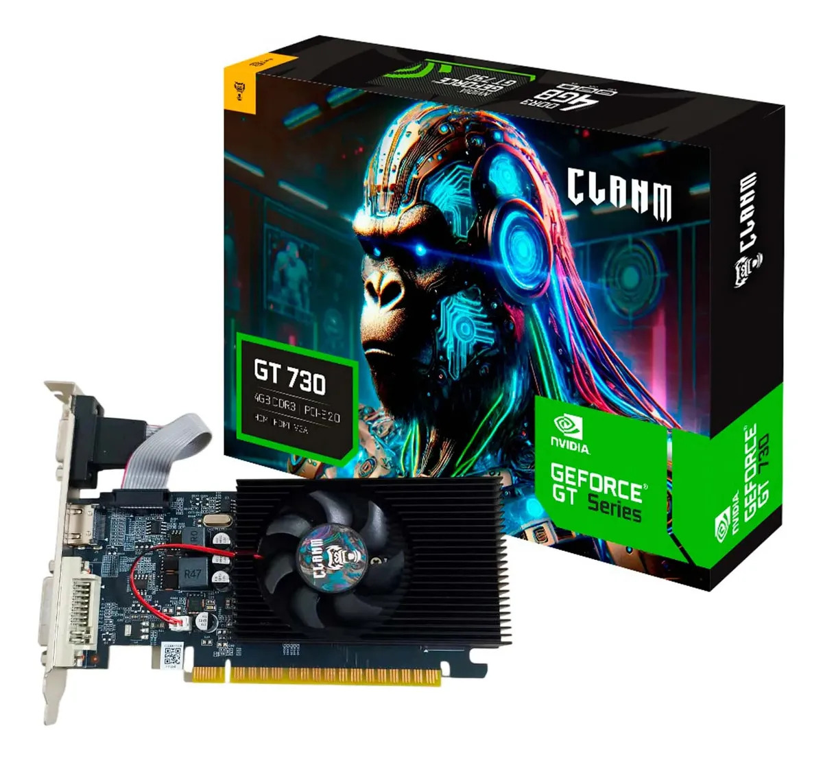 Placa De Video Clanm Geforce Nvidia Gt730 4gb Ddr3 128bit Gt 730