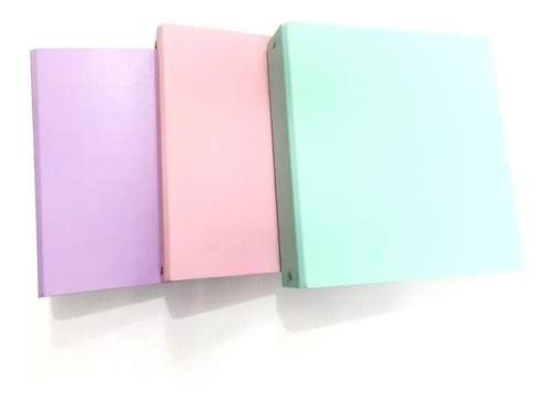 Imagen 2 de 4 de Carpeta Escolar Numero 3 Colores Pastel 3 Anillos