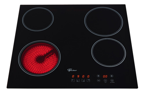 Fogão Cooktop Elétrico Mesa Vitrocerâmica 4Q Touch Fischer 220V