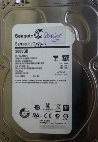 Disco Seagate St2000dm001 2tb Sata 3.5 - 1173 Recuperodatos