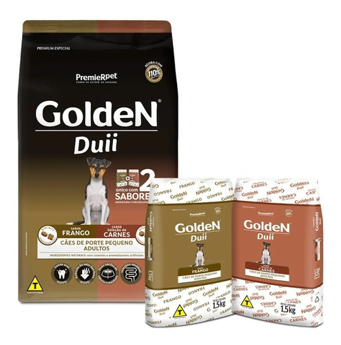 Ração Premier Golden Duii Cães Ad. Pq. Port Frango/carne 3kg