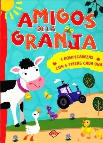 Libro Amigos De La Granja (4 Rompecabezas Con 6 Piezas Cada 