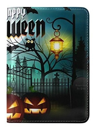 Alaza Halloween Owl Night Pumpkin L Cartera Para Pasaporte 