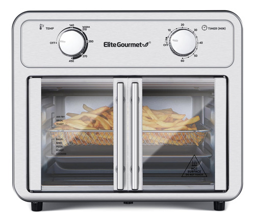 Elite Gourmet Eaf1222ss - Horno Freidora De Aire Con Puertas