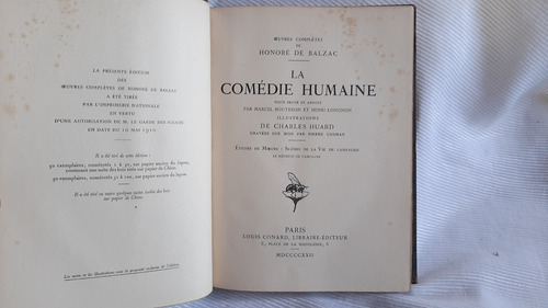 Imagen 3 de 5 de La Comedie Humane Honore De Balzac Tomo Xxiv Conard 1922