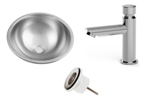 Pileta Vanitory Johnson Inox + Sopapa! Y Temporizador Vasser